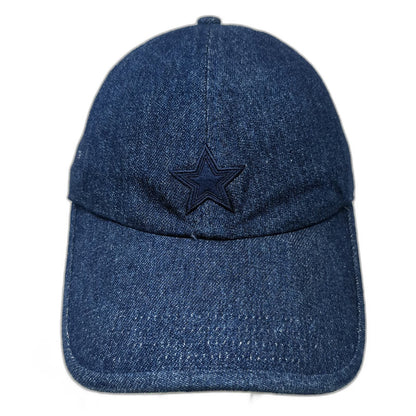 Faded Glory Baseball Cap Blue One Size Denim Embroidered Star Strapback Hat