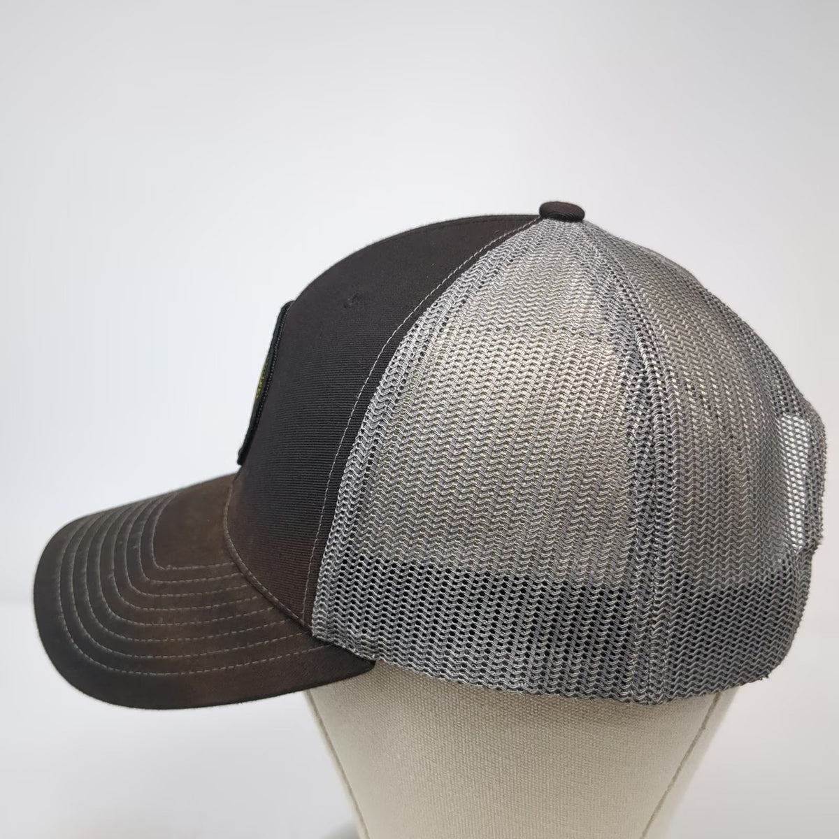 Richardson Trucker Hat Black One Size Leatherman Multi-Tool Patch Mesh Back