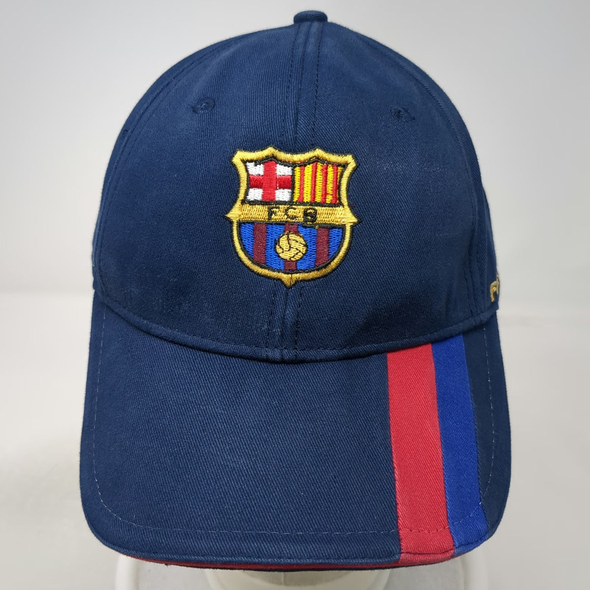 FC Barcelona Soccer Blue One Size Crest Stripes Strapback 1899 Official Cap Hat