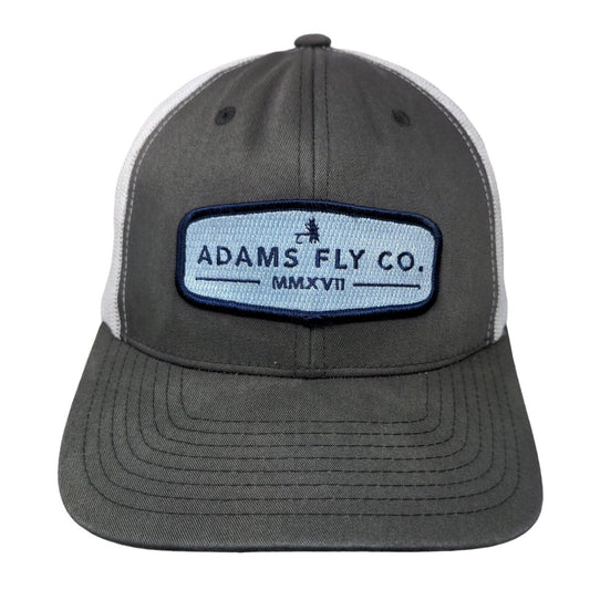 Adams Fly Co. MMXVII Snapback Mesh Back Trucker Hat Gray Colorblock