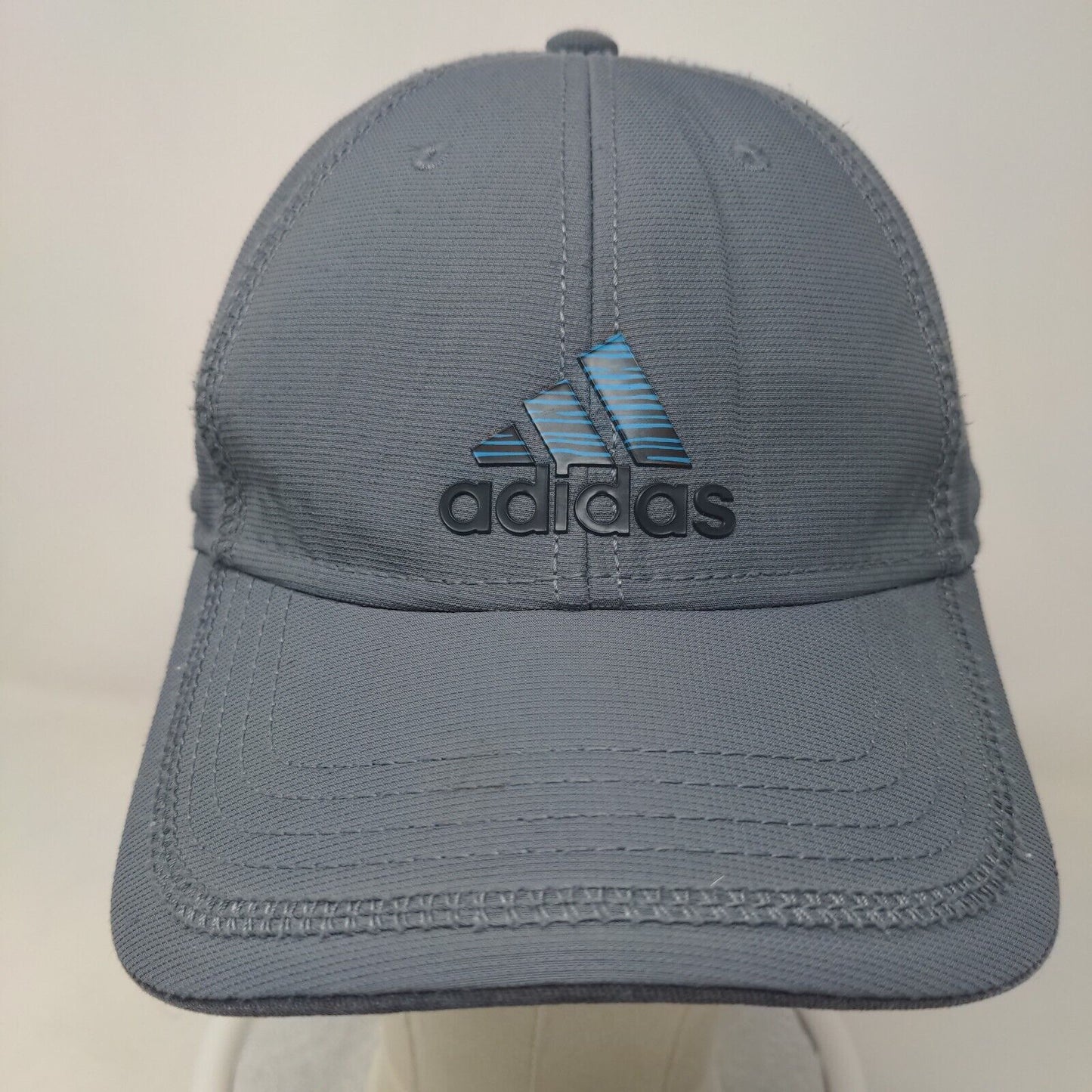 Adidas Strapback Hat Gray One Size 3-Stripes Logo Adjustable