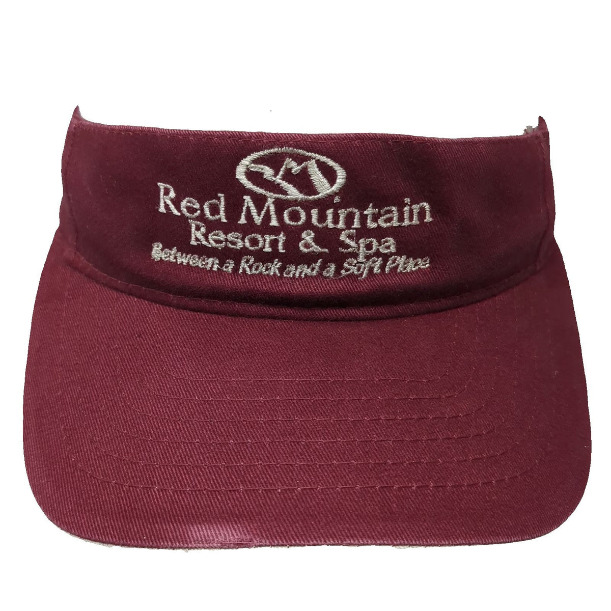 Triangle Sport Headwear Visor Red One Size Red Mountain Resort Spa Slogan Hat