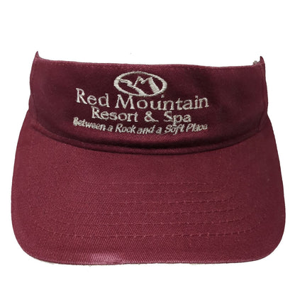 Triangle Sport Headwear Visor Red One Size Red Mountain Resort Spa Slogan Hat