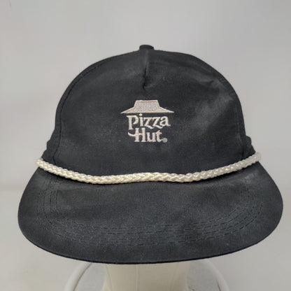 Pizza Hut Snapback Hat Black One Size Adjustable Embroidered Rope Crew Cap