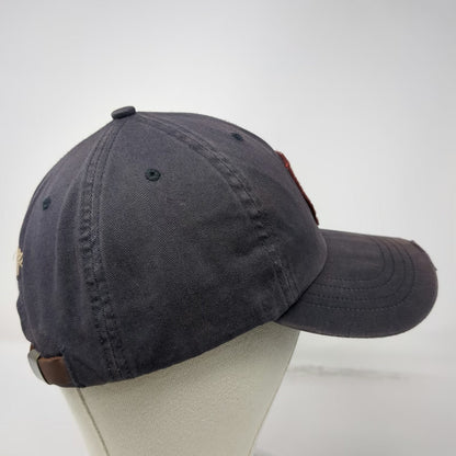 Abercrombie & Fitch Baseball Cap Blue One Size Leather Strapback Camel Patch Hat