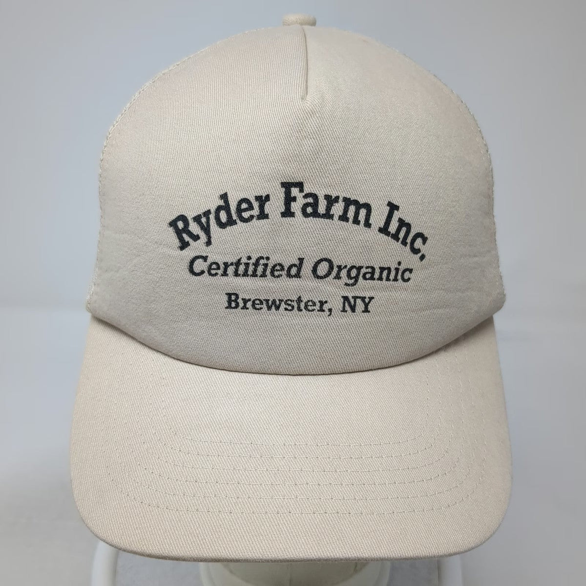 KC Caps Trucker Hat Beige One Size Ryder Farm Inc Certified Organic Brewster NY