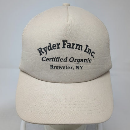 KC Caps Trucker Hat Beige One Size Ryder Farm Inc Certified Organic Brewster NY