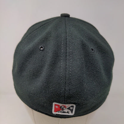 New Era Men's Fitted Hat Black Size 7 1/4 Embroidered Indianapolis Indians Logo