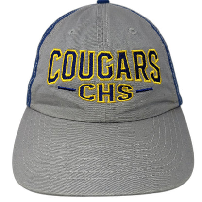 My Town Originals Baseball Cap Gray Blue One Size Strapback Cougars CHS Hat
