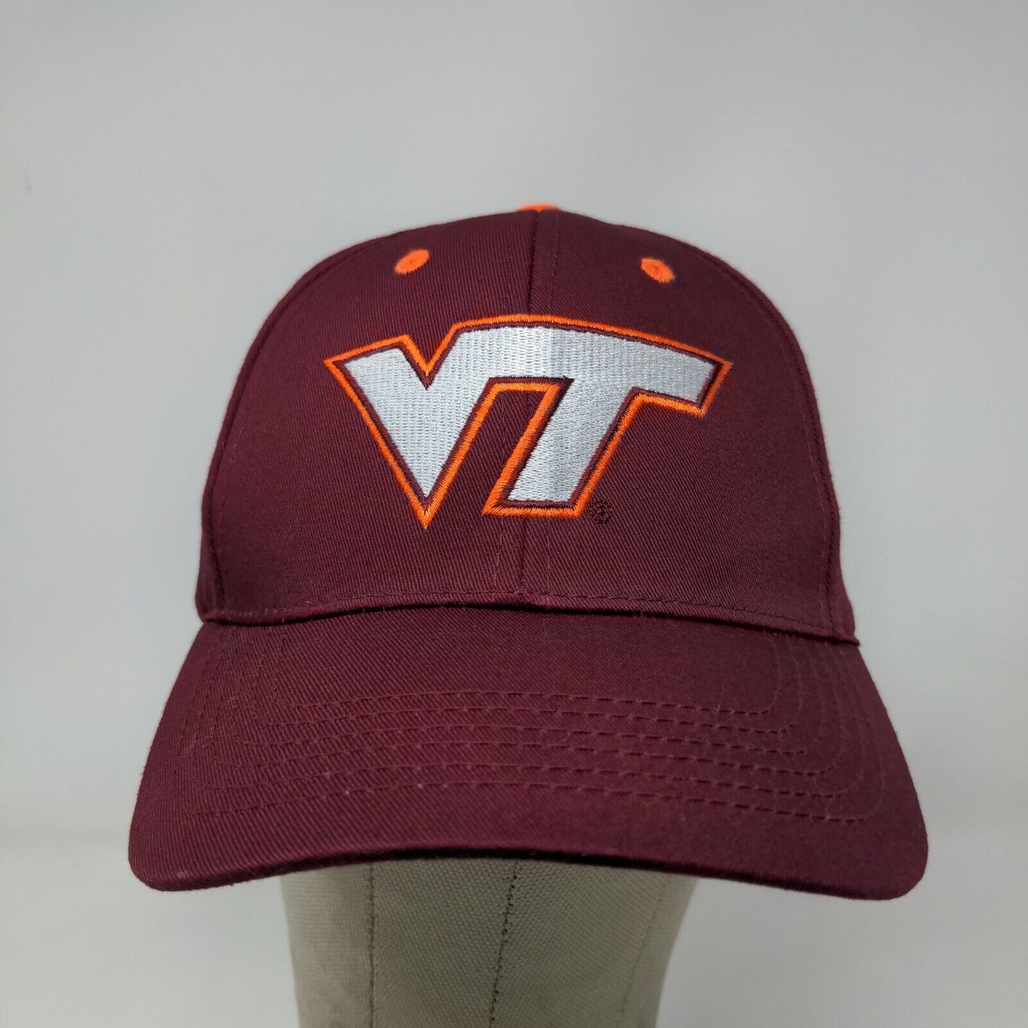 Captivating Headwear Men's Strapback Hat Red Embroidered Virginita Tech VT Logo