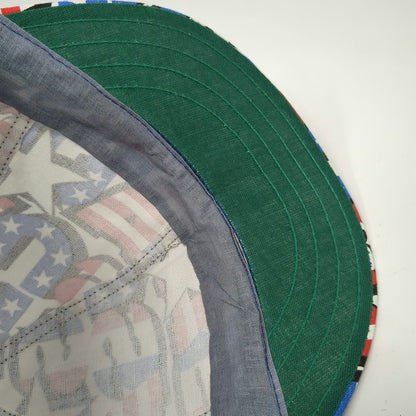 Kromer Baseball Cap White Blue Red 7 1/8 USA Flag Fitted Welder AOP Print Hat