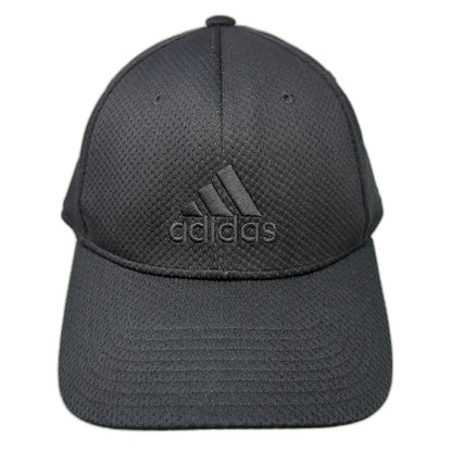 Adidas Baseball Cap Black XL Mesh Tonal Logo Flexfit Performance Athletic Hat