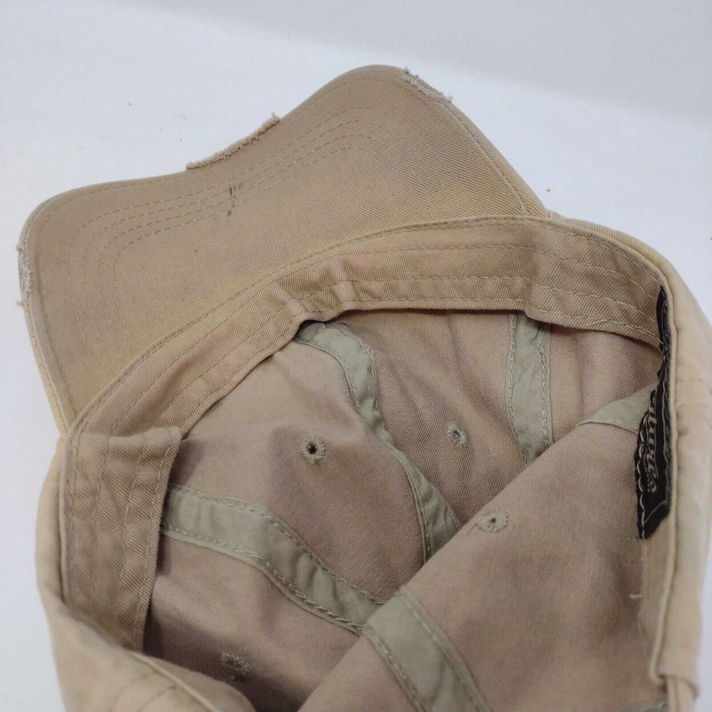 Signatures Slideback Hat Tan One Size Adjustable Vented Holes Distressed Blank