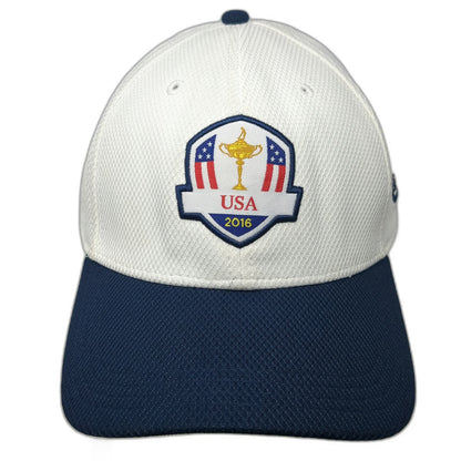 New Era Baseball Cap White Blue One Size Ryder Cup 2016 USA Golf Performance Hat
