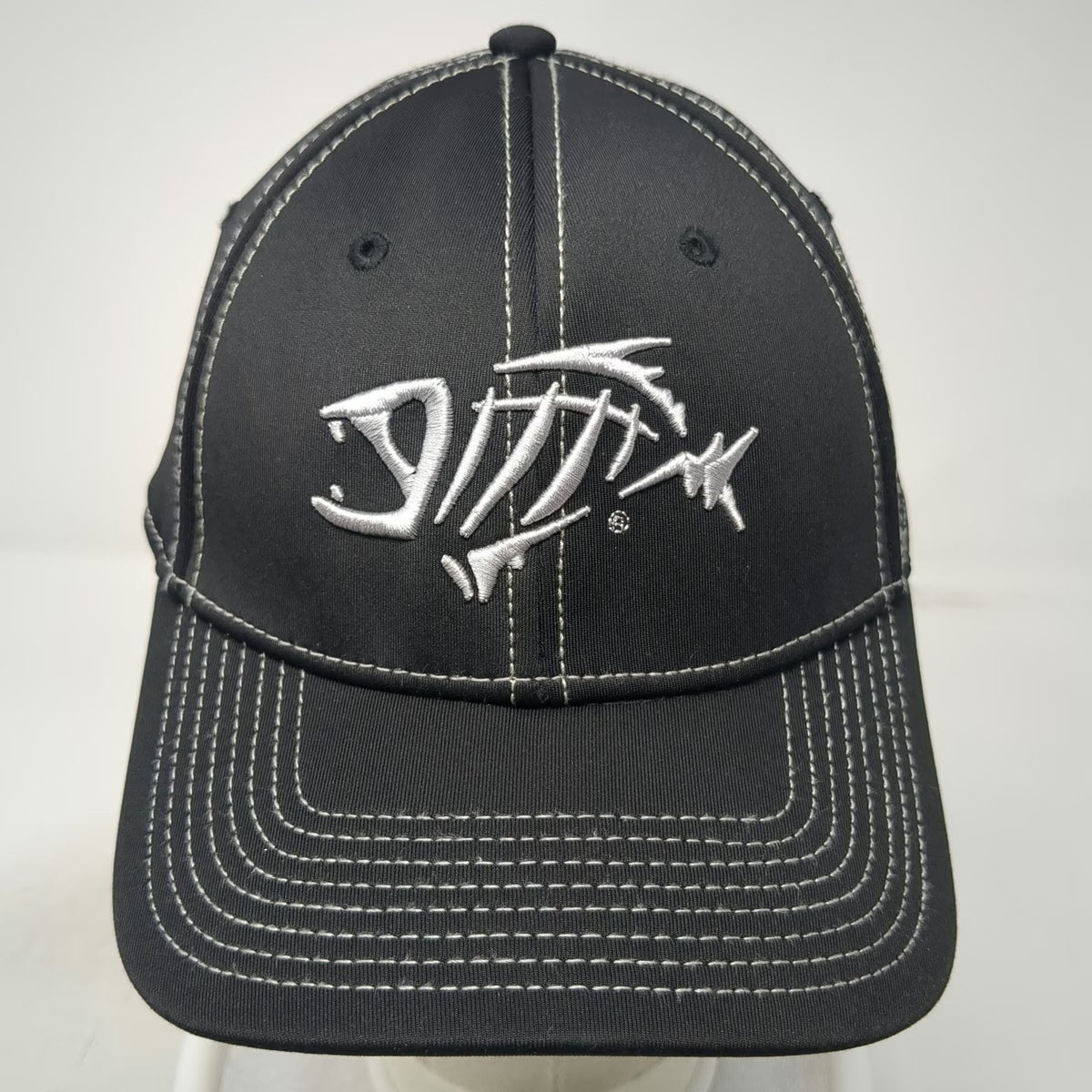 G.Loomis Baseball Cap Black L Fitted Fish Skeleton Contrast Stitching Hat