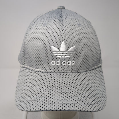 Adidas Trefoil Fitted Hat Gray One Size Embroidered Logo Stretch Outdoor