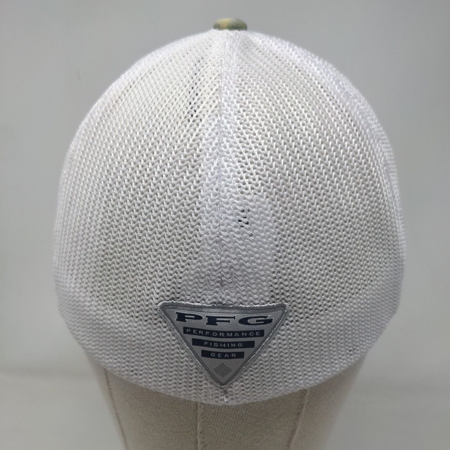 Fish American Flag Fitted Trucker Hat Green S/M Columbia PFG Colorblock