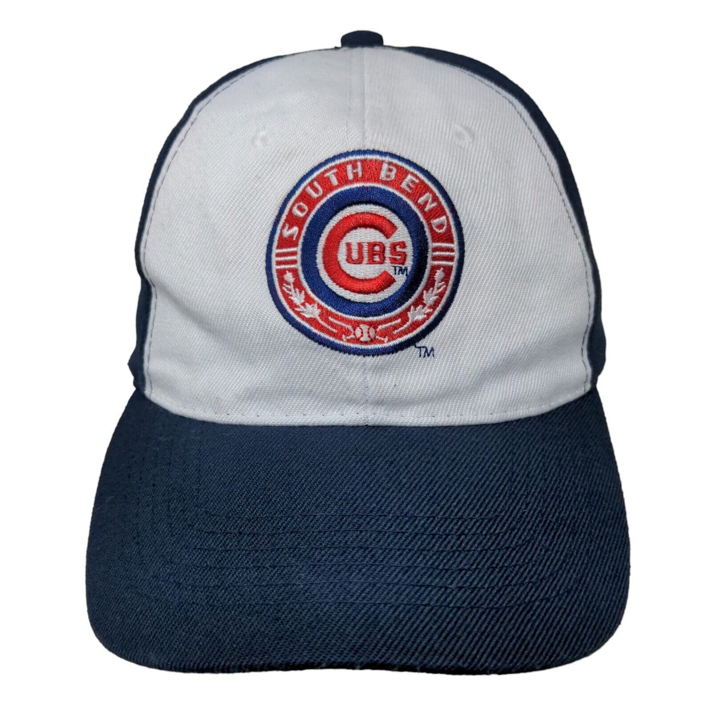 Minor League Men's Strapback Hat Blue White South Bend Cubs Embroidered Logo