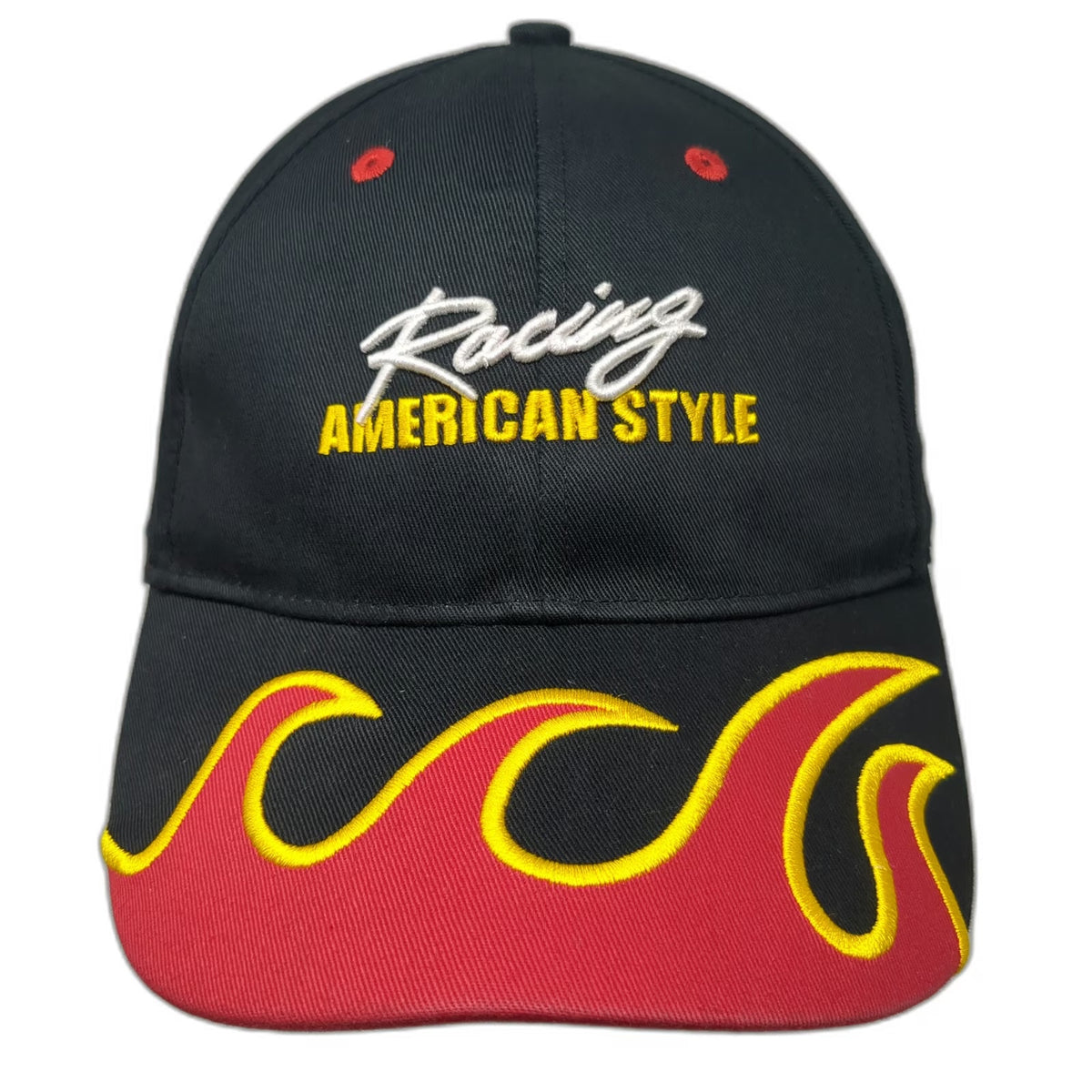 National Sportswear Baseball Cap Black Red Yellow One Size Racing Flame Hat