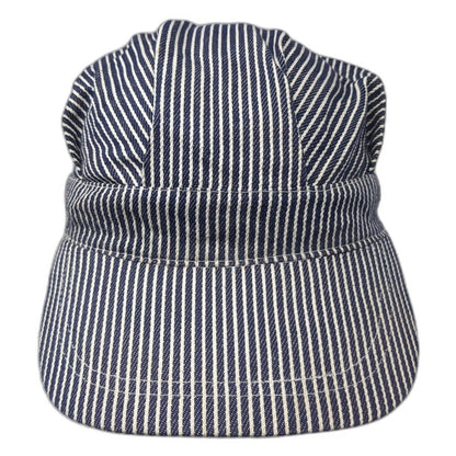 Merit Snapback Hat Blue White Hickory Stripe One Size Cotton Engineer Striped
