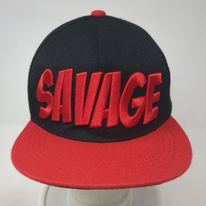 Savage Snapback Hat Multicolor One Size Adjustable Embroidered Six Flags
