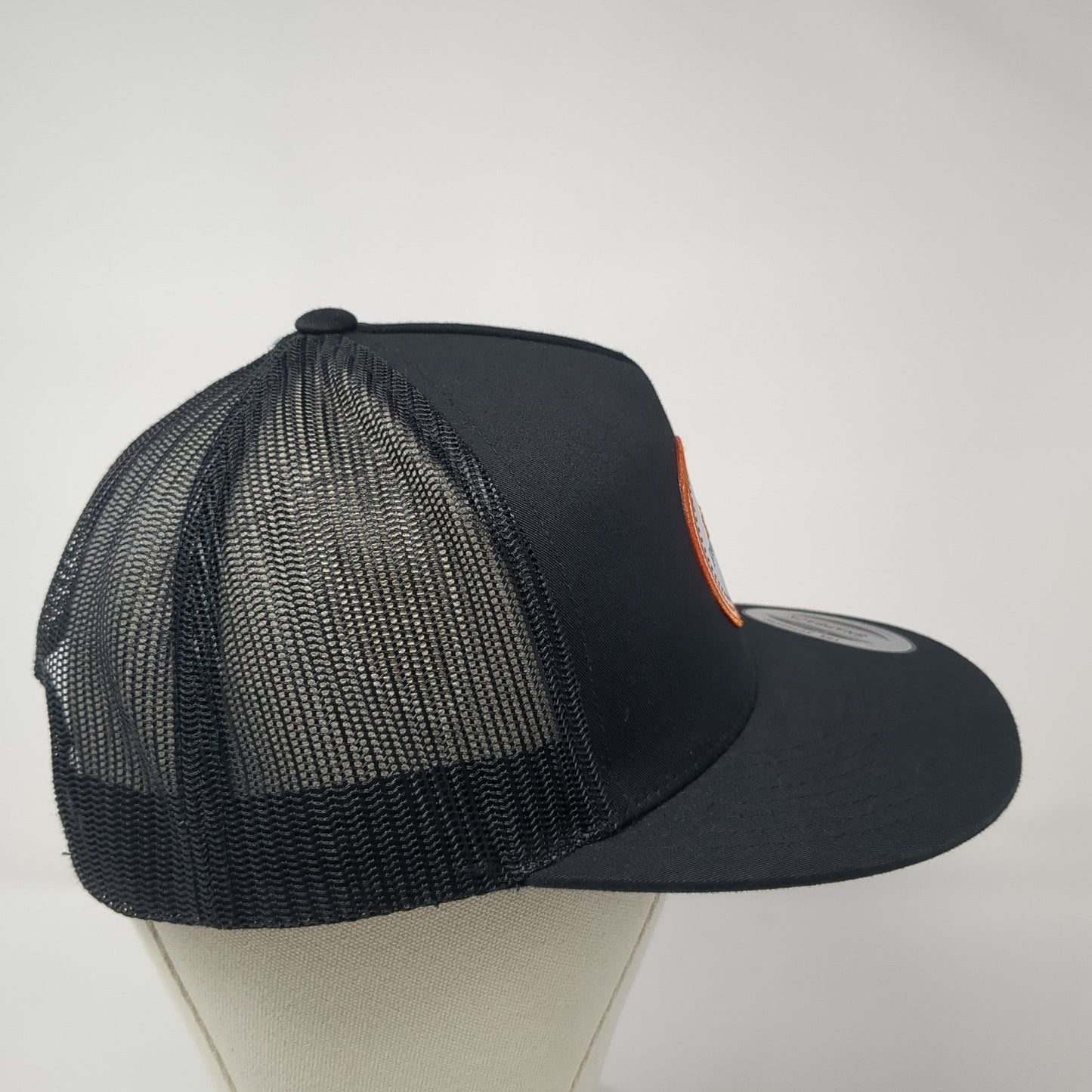 208 Properties Patch Snapback Trucker Hat Black One Size Mesh Back