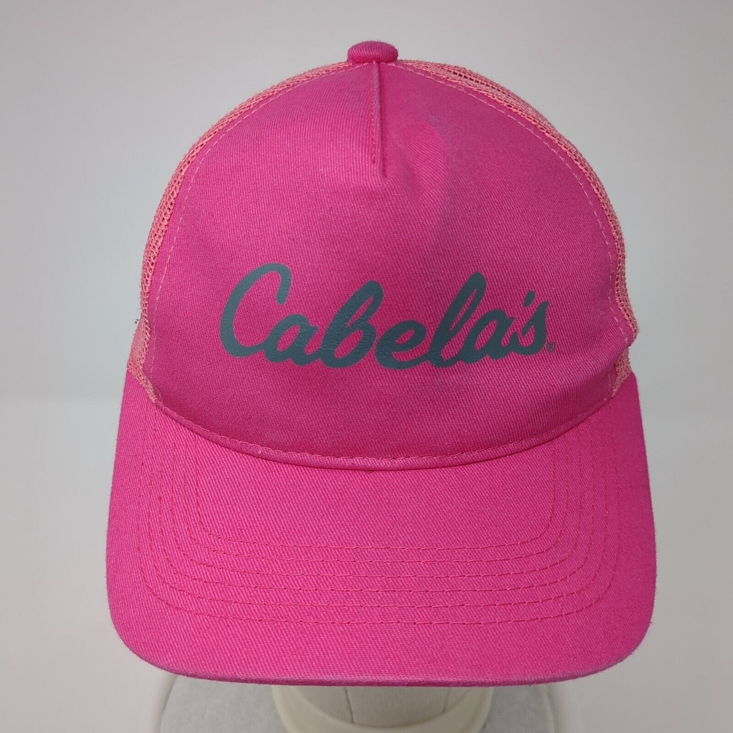 Cabela's Snapback Trucker Hat Pink Youth One Size Mesh Back Fishing