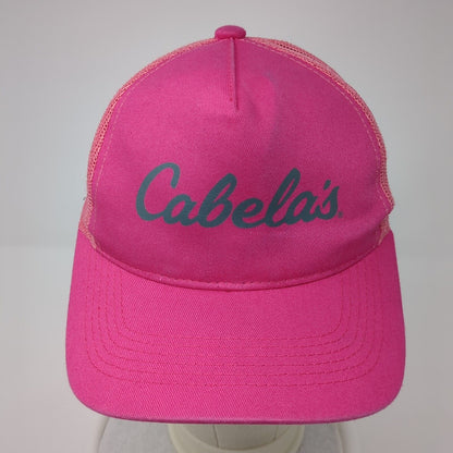 Cabela's Snapback Trucker Hat Pink Youth One Size Mesh Back Fishing