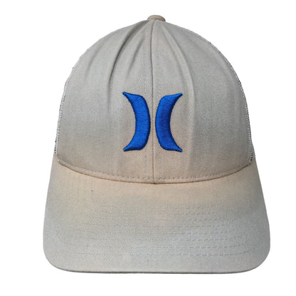 Hurley Snapback Mesh Back Trucker Hat Gray One Size Embroidered Yupoong