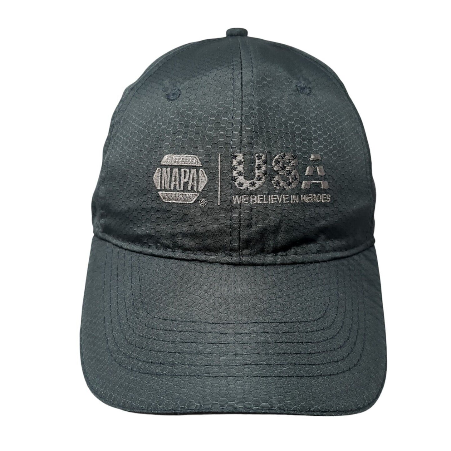 NAPA USA We Believe In Heroes Strapback Hat Gray One Size Adjustable Patriotic