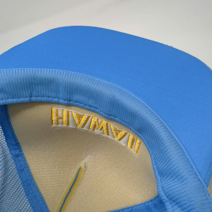 Hawaiian Headwear Trucker Hat Blue Yellow One Size Hawaii Rope Mesh Snapback Hat