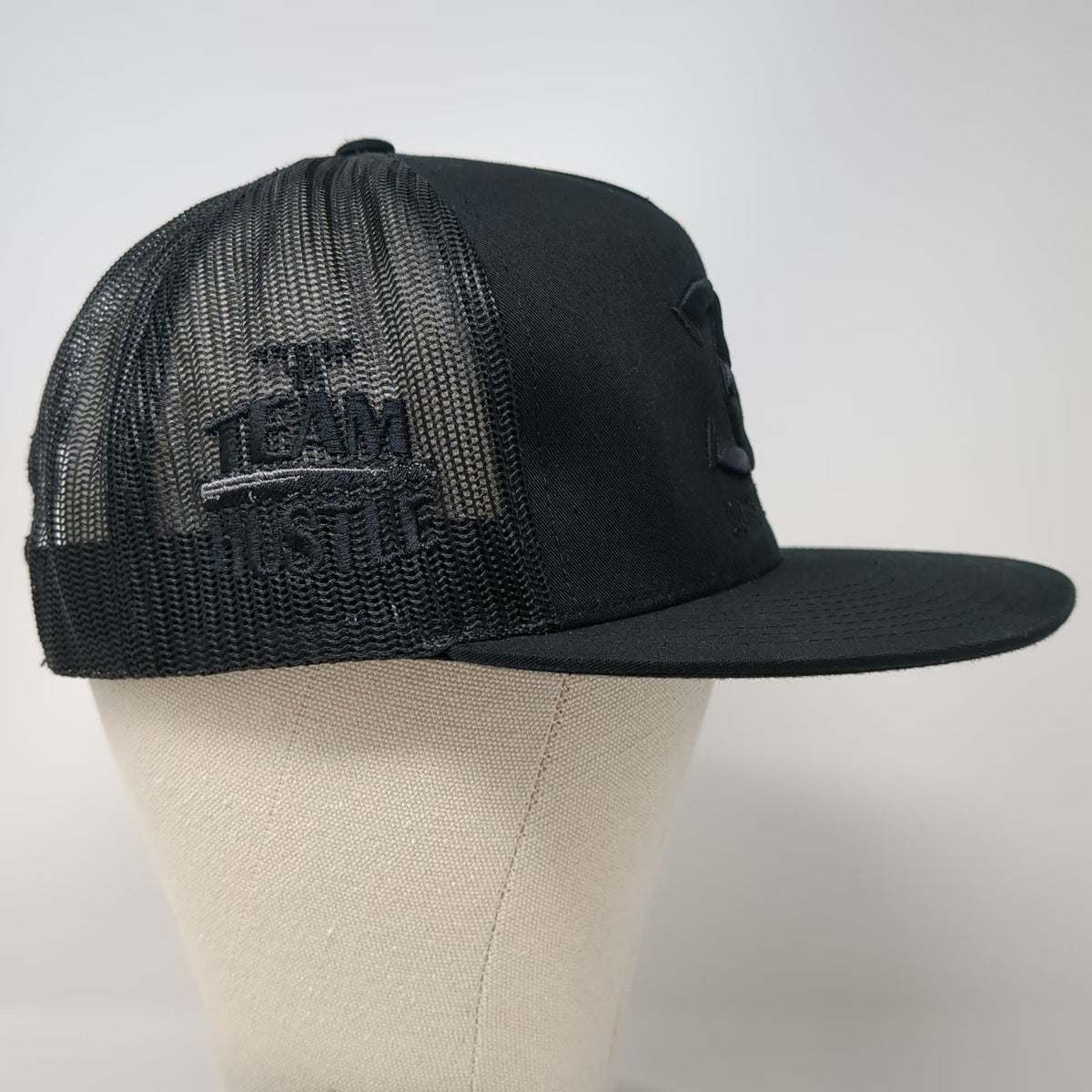 Yupoong Trucker Hat Black One Size CG Construction Team Hustle Mesh Snapback