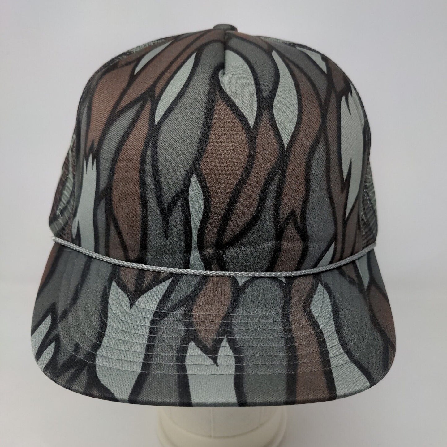 The Mad Hatter Men's Snapback Mesh Back Hat Fits All Striped Logo Polyester