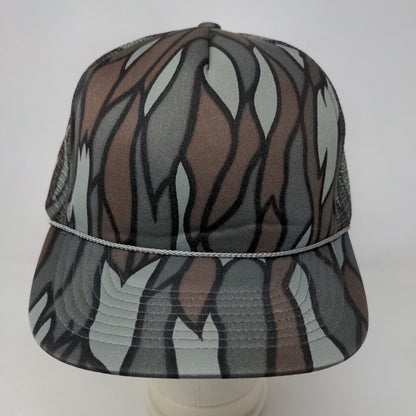 The Mad Hatter Men's Snapback Mesh Back Hat Fits All Striped Logo Polyester