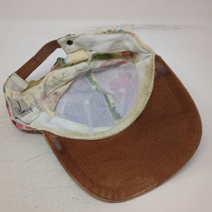 Hopeless Romantic Baseball Cap Hat One Size Beige Pink Green Brown Floral Strap