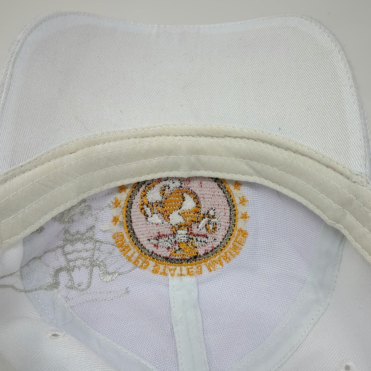 Golden Lion Baseball Cap White One Size USMC Marines EGA Strapback Military Hat