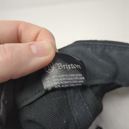 Brixton Supply Trademark Snapback Hat Black One Size Adjustable Embroidered