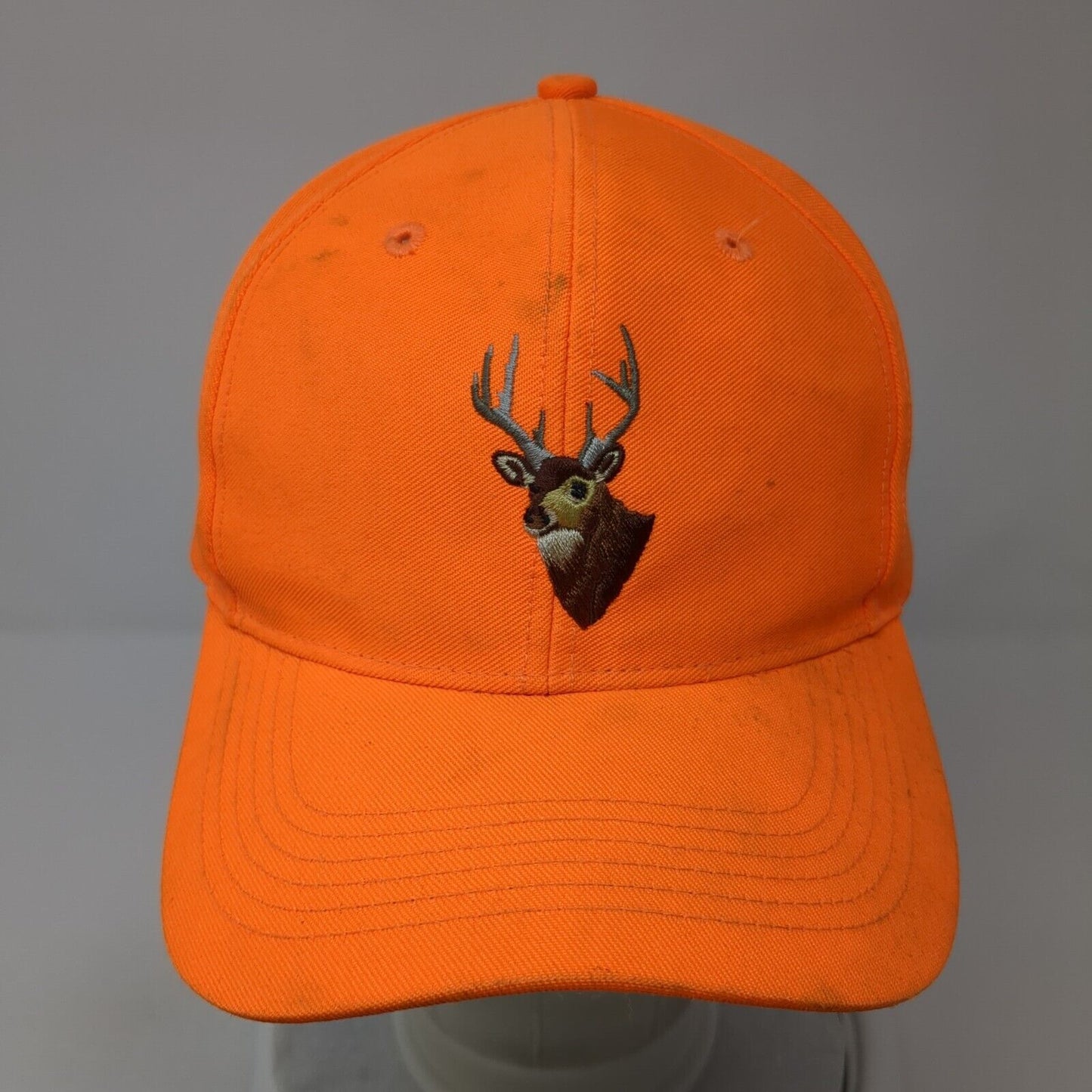 Deer Snapback Hat Orange One Size Solid Adjustable Hunting Outdoor Cap