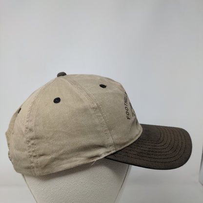 Foothills Insurance Snapback Hat Tan OSFA Adjustable Vented Holes Cobra