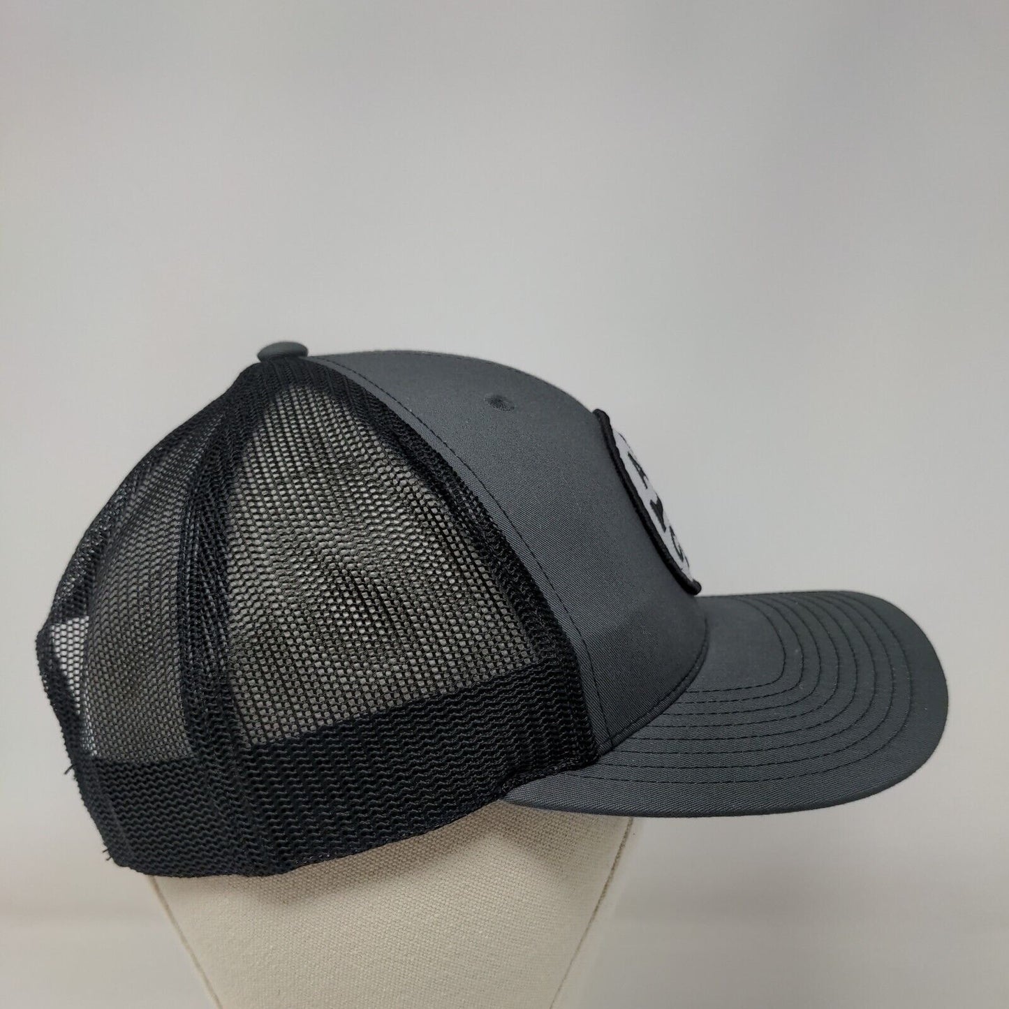 Richardson Snapback Mesh Back Trucker Hat Gray One Size Logo Patch