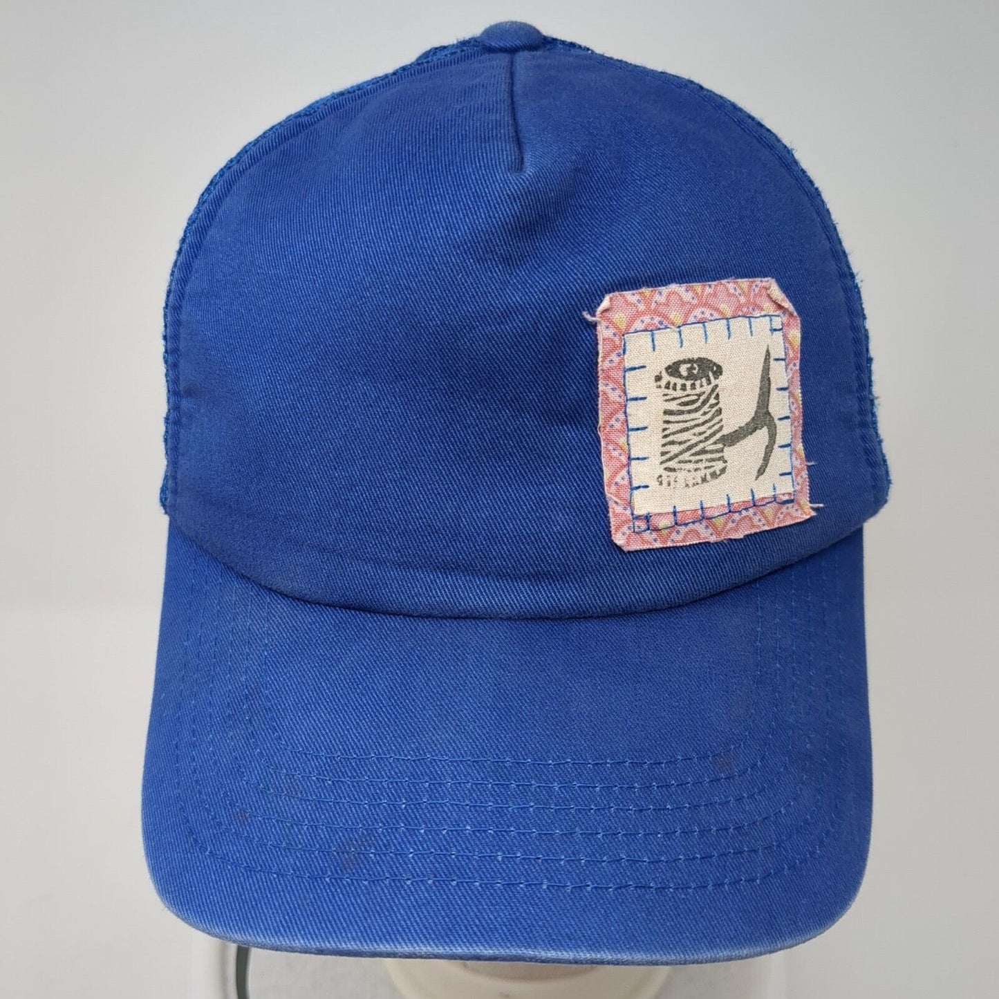 BIG X Snapback Trucker Hat Blue One Size Adjustable Patch Mesh Back 6 Panel