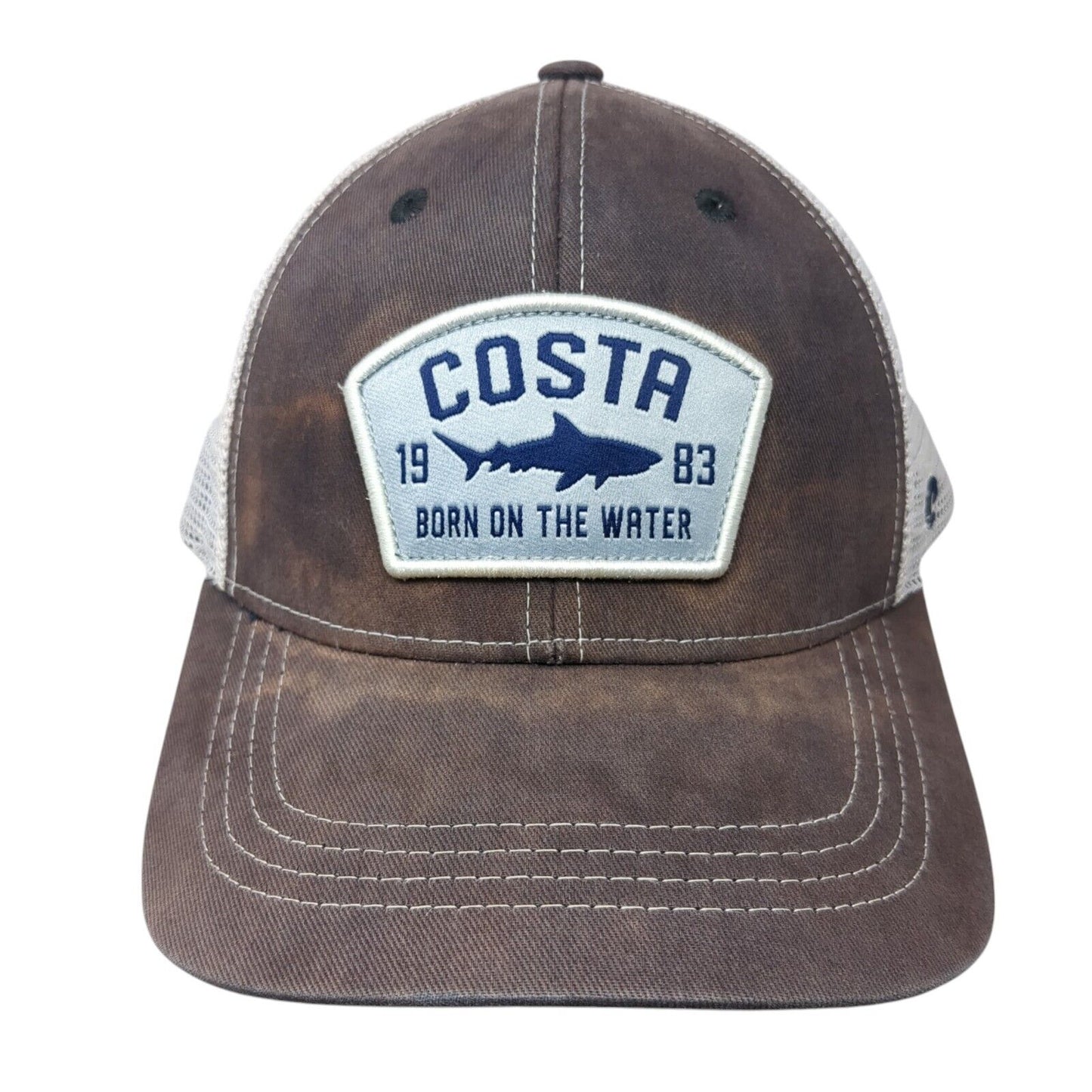 Costa 1983 Born on The Water Snapback Trucker Hat Blue OS Adjustable Mesh Back