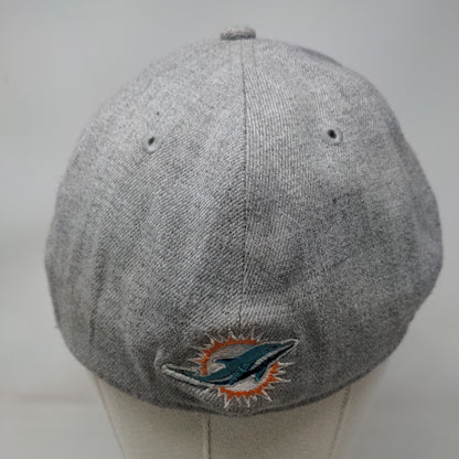 Miami Dolphins NFL Fitted Hat Gray Blue Size M Embroidered New Era 39Thirty
