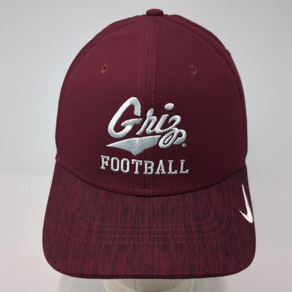 Griz Football Strapback Hat Red OS Embroidered Swoosh Classic99 Nike Dri-Fit