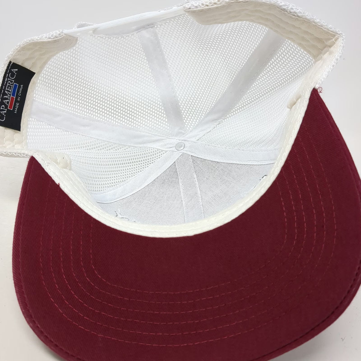Cap America Trucker Hat Red White One Size Mesh Back Snapback Rehab Authority