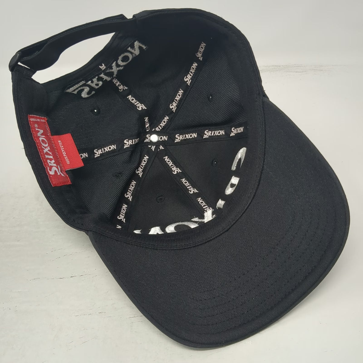 Srixon Baseball Cap Black One Size Slideback Embroidered Polyester Golf Hat