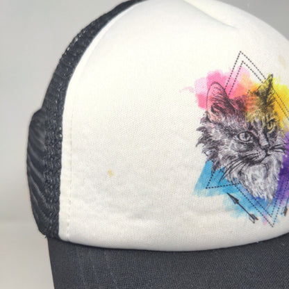 Turtle Fur Snapback Mesh Back Trucker Hat Black One Size Colorblock