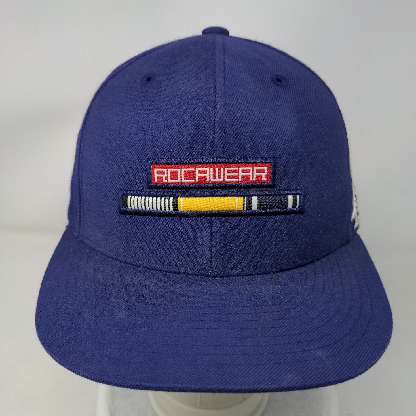 Rocawear Fitted Hat Blue Size 7 3/8 Lightweight Embroidered 6 Panel