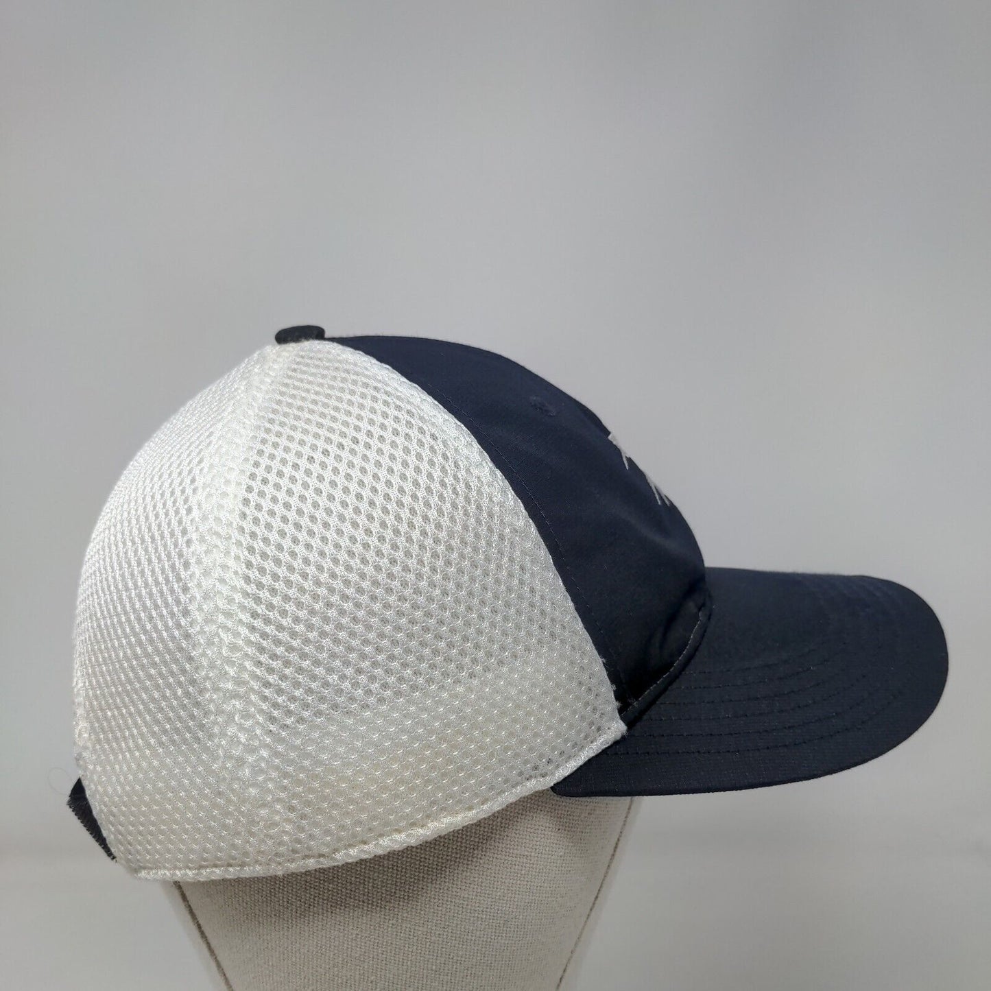 Richardson Strapback Mesh Back Trucker Hat Blue One Size Embroidered Logo