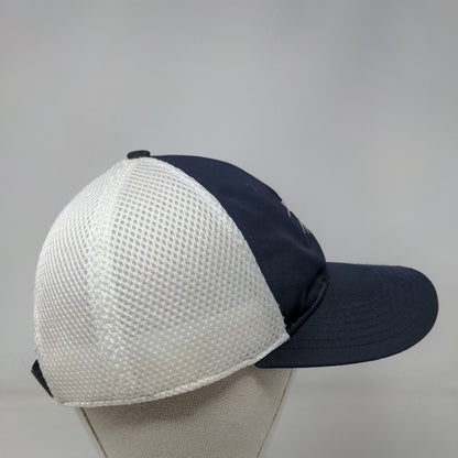 Richardson Strapback Mesh Back Trucker Hat Blue One Size Embroidered Logo